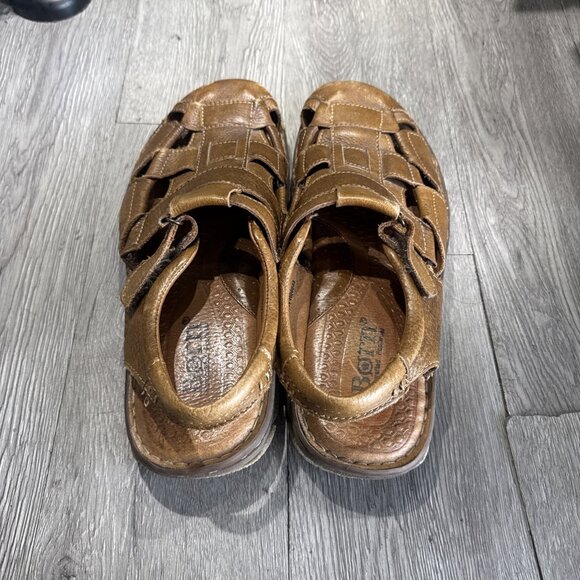 Mens Born Connor Fisherman Sandals Shoes Chestnut Brown Size 13 M $120